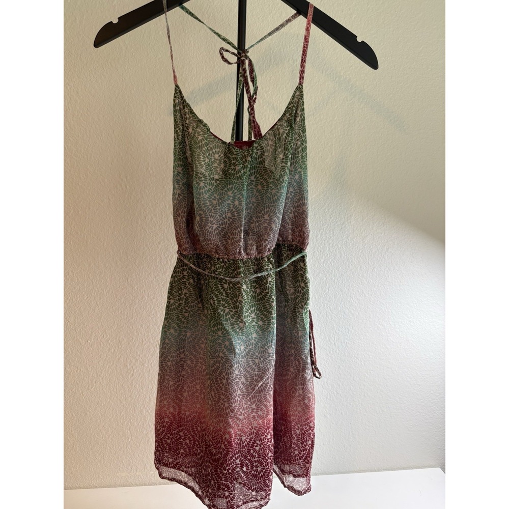 Roxy Creek Bed Dress Womens Small NWT Natural Ombre Floral Halter Boho Beach